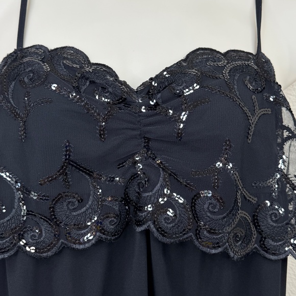 ❈ Lane Bryant Womens Black Lace Sequin Adjustable Straps Camisole Tank Top 14 16 - Picture 3 of 8